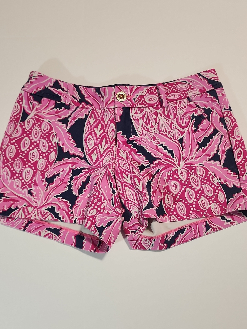 Lilly Pulitzer Pink & Navy Tropical Print Callahan Shorts